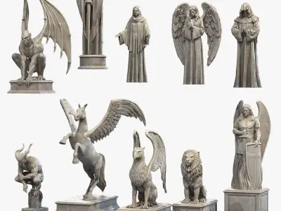 Mystical Statues Collection 3D model