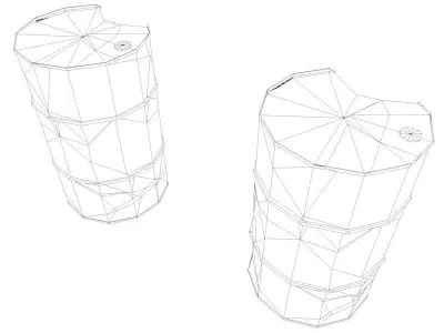 Broken Low Poly Barrels Low-poly 3D model