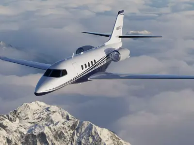 Cessna Citation Jet  Low Poly Optimized 3D Exterior with 4K PBR Low-poly 3D model