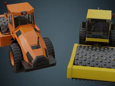 Compactor 2A Low-poly 3D model