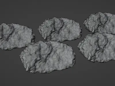 Gold and Silver Nuggets Low-poly 3D model