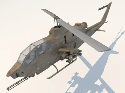 Cobra Helicopter  Low-poly 3D model