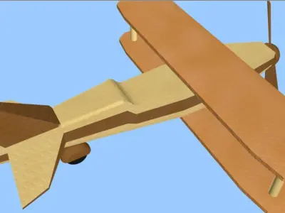 Origami Animated Cartoon Plane 3D model