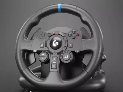 Logitech G920 Realistic Gaming Steering Wheel 3D Model  Low-poly 3D model