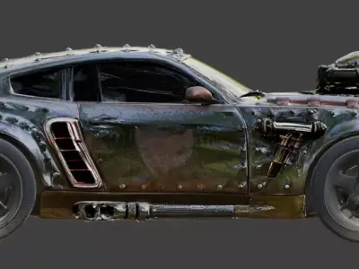 Infernal Raider Muscle Car Low-poly 3D model