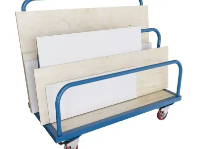 Novo metal industrial workshop cart with wheels 3D model