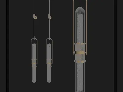 Industrial Retro Glass Chandelier Collection 3D Models 3D model