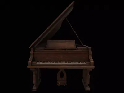 Realistic Custom Concert Grand Piano Free 3D model
