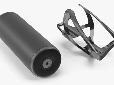 E-Bike Battery Bottle Shape with Mount Black 3D model