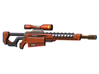 Sniper rifle of the future weapon barrel blaster laser arms Low-poly 3D model