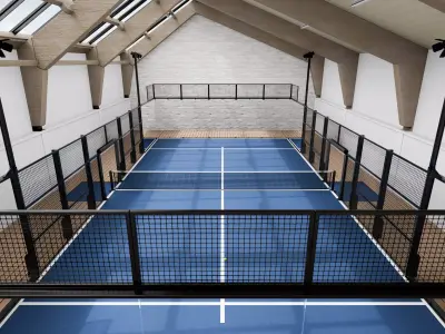 Indoor Padel Court Low-poly 3D model