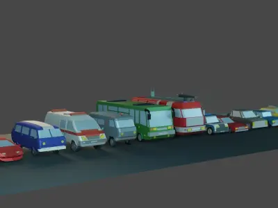 low-poly cars taxi cab Free low-poly 3D model