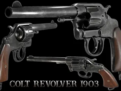 Realistic 3d-Model Colt-Revolver-1903 revolver 3D model