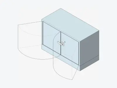 Cabinet - Metal - Locka - Economical Low-poly 3D model