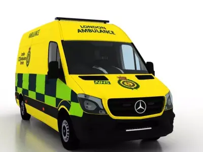 Mercedes Benz Sprinter L2H2 2015 England Ambulance UK 3D model