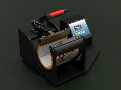 Industrial Mug Printing Heat Press Machine  Low-poly 3D model