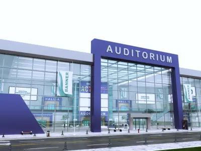 Realistic Virtual Auditorium Centre 8 3D model