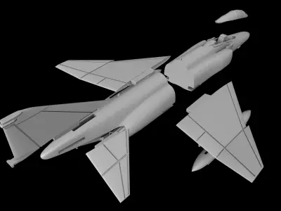 F-4 PHANTOM II SCALE 1-72 3D PRINT READY STL FILES 3D print model