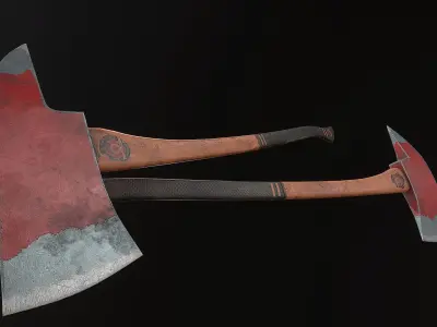 Fire Axe Low-poly 3D model purchase