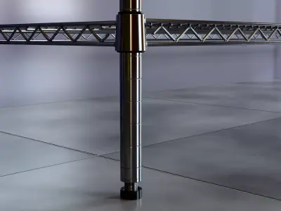 Wire Shelves - 24 inches X 12 inches X 72 inches in chrome Low-poly 3D model