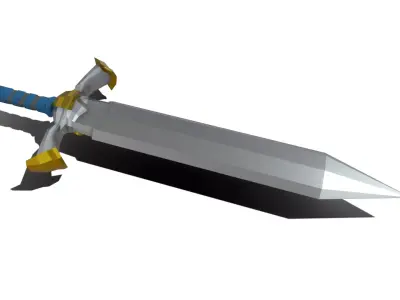 Low Poly Metallic Fantasy Sword Low-poly 3D model