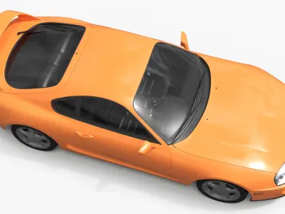 Street Race Coupe Car Orange Simplified 3D model