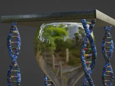 Hourglass - DNA Low-poly 3D model