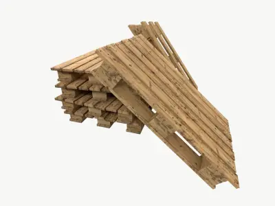 Pallet type asia wing 3 sets of texture Low-poly 3D model