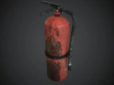 Old Fire Extinguisher Low-poly 3D model get