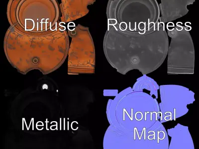 Antique Copper Jug model pack Low-poly 3D model