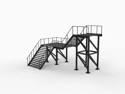 Industrial Stairs 3D model buy