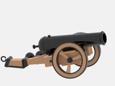 Medieval Cannon Low-poly 3D model from CGTrader
