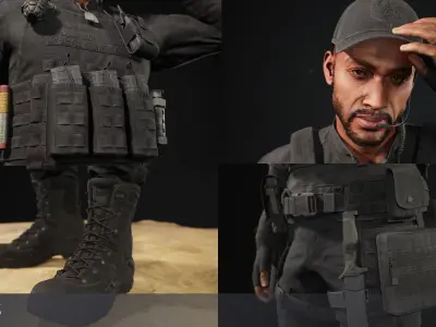 Soldier Character Ryan from Pack 2 Low-poly 3D model