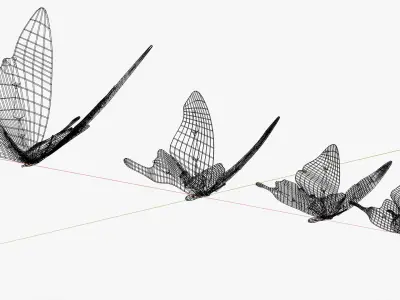 Fantasy Butterfly Anime Style Low-poly 3D model