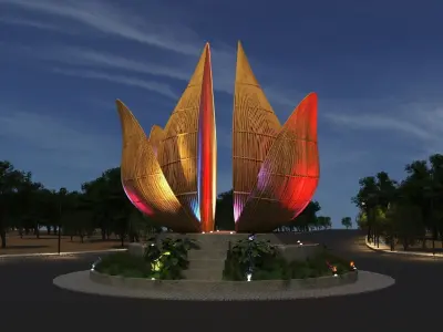 model 3d Bamboo Lotus Pavilion Free 3D model