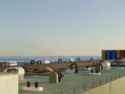  Oil Tanker ship Low-poly 3D model