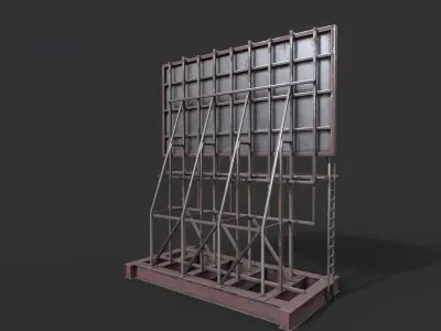 Rooftop Billboard001 Model Low-poly 3D model