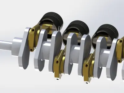  four cylinder 3D model