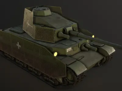 Turan III tank - PBR reworked Low-poly 3D model
