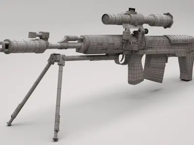 Dragunov SVU 3D model purchase