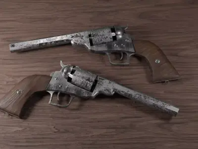 Dragoon colt gun Low-poly 3D model