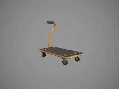Transport Trolley - Yellow Low-poly 3D model