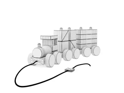 KIDS CONCEPT Neo Wooden Block Toy Train 3D model