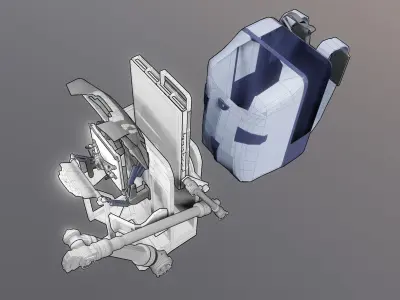 Robotic Backpack and Drone Launch Station 3D model