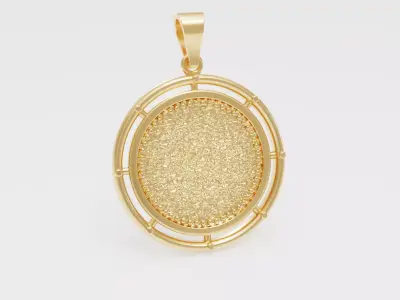 Textured Medallion Pendant 3d Model 3D print model
