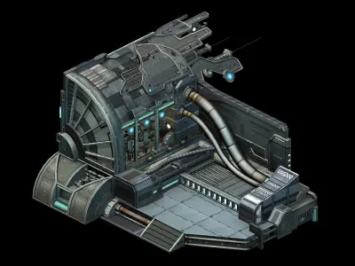 Spaceship - interior wall 05 3D model