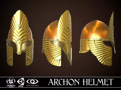 Archon Helmet 01 Low-poly 3D model