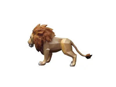 The Golden Lion Is A Majestic Symbol Of Power 3d Render 3D model buy