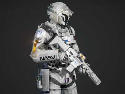 SCIFI - SPACE SOLDIER Low-poly 3D model