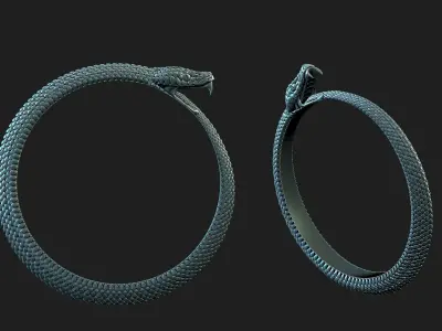 snake  ring ouroboros 3D print model